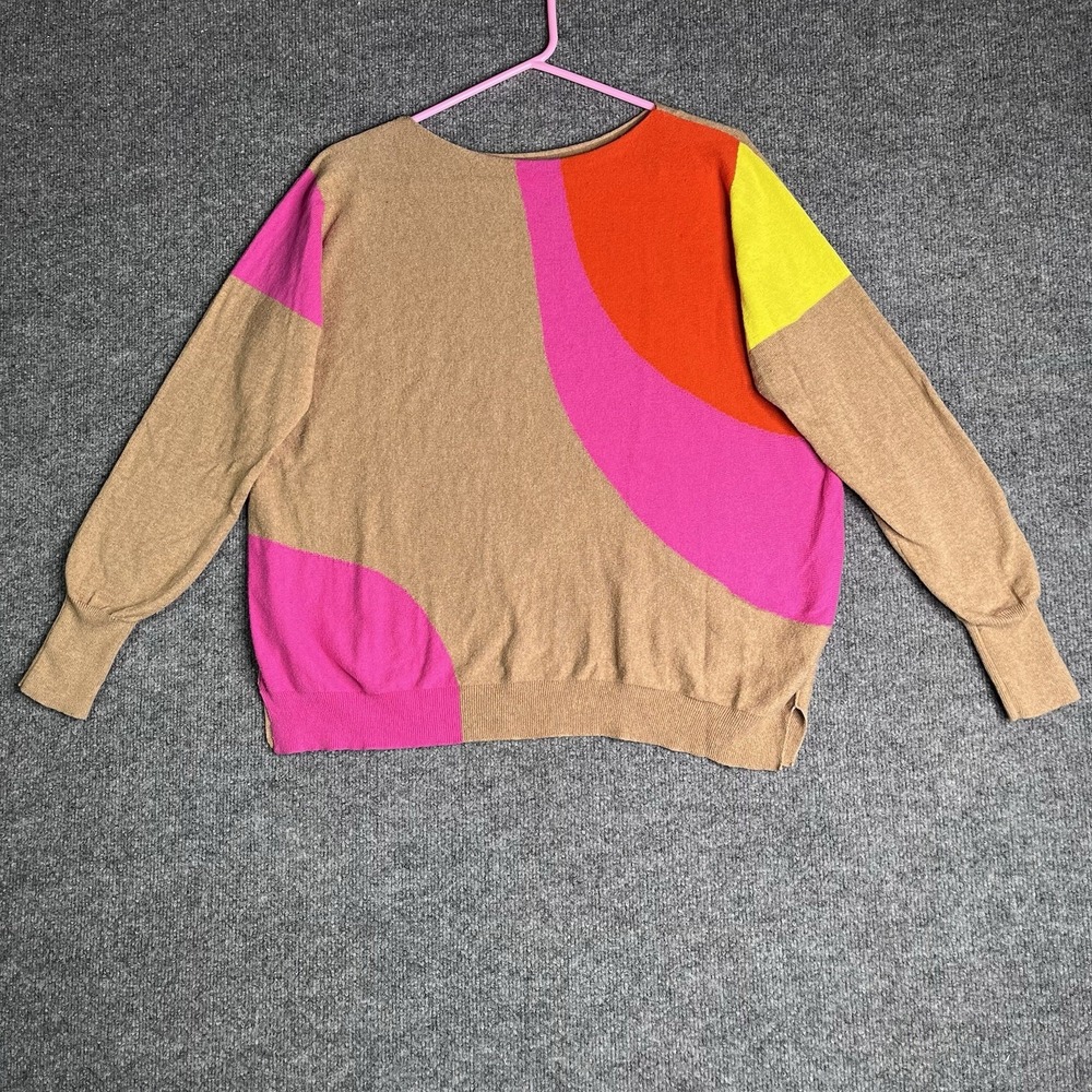 Zaket And Plover Sweater Women M Cashmere Cotton‎ Colorblock Pullover Preppy